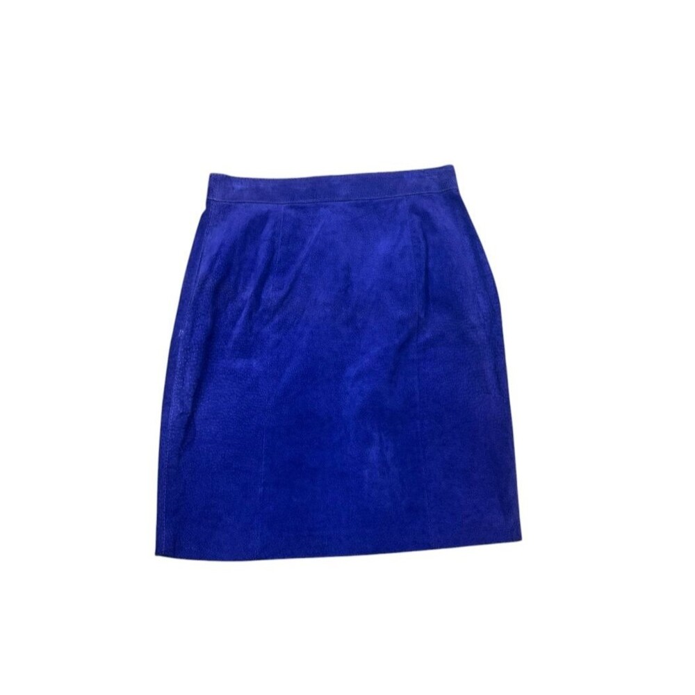 Vtg 90s The Limited Leather Skirt Women Size 8 High Waist Straight Pencil Purple